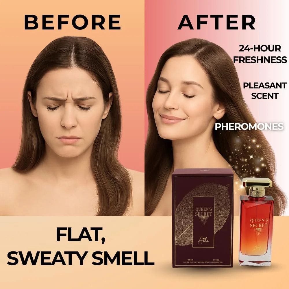 عطر زنانه آیکا مدل Queen’s Secret حجم 80 میلی لیتر، عطر ماندگار برای بدن و مو، عطر بدون الکل با رایحه شکوفه پرتقال، ترنج و گل مریم عطر زنانه آیکا مدل Queen’s Secret حجم 80 میلی لیتر، عطر ماندگار برای بدن و مو، عطر بدون الکل با رایحه شکوفه پرتقال، ترنج و گل مریم