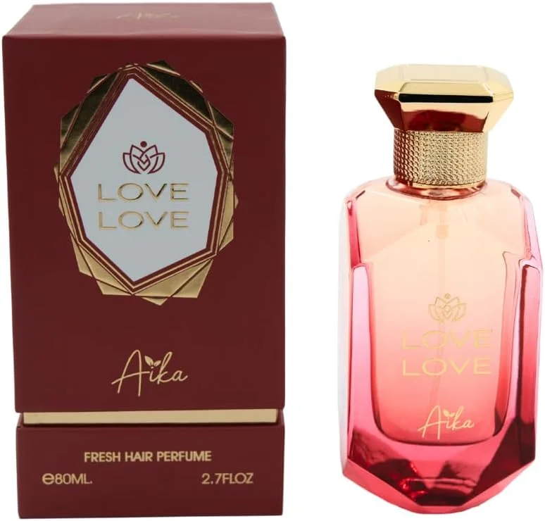 عطر زنانه آیکا Love Love حجم 80 میلی لیتر، عطر ماندگار برای بدن و مو، عطر بدون الکل با رایحه پوست پرتقال، مگنولیا، یاس و وانیل