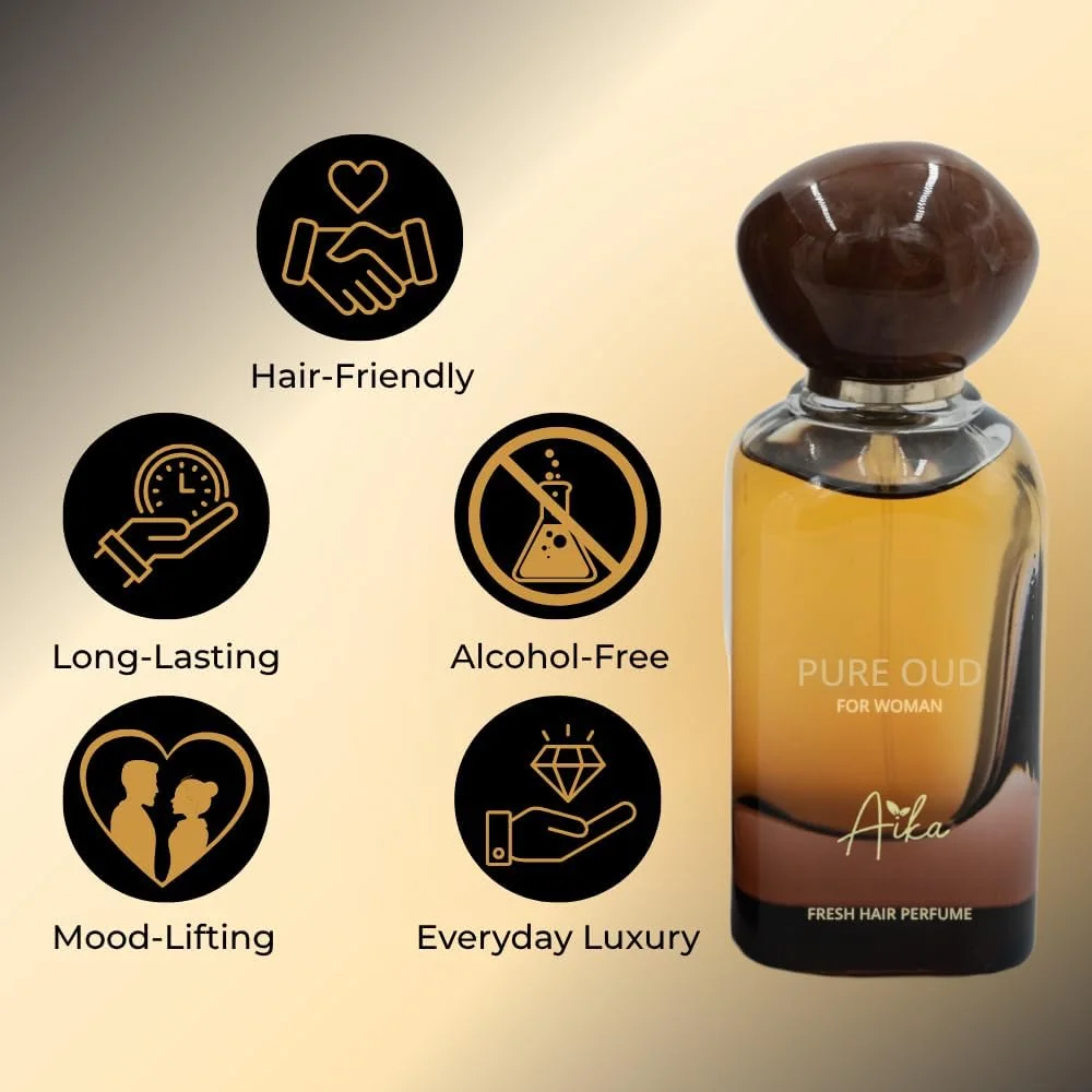 عطر زنانه عود خالص Aika 50ml، عطر ماندگار زنانه برای بدن و مو، عطرهای بدون الکل زنانه با ترکیب شرقی عود، کهربا و بخور عطر زنانه عود خالص Aika 50ml، عطر ماندگار زنانه برای بدن و مو، عطرهای بدون الکل زنانه با ترکیب شرقی عود، کهربا و بخور
