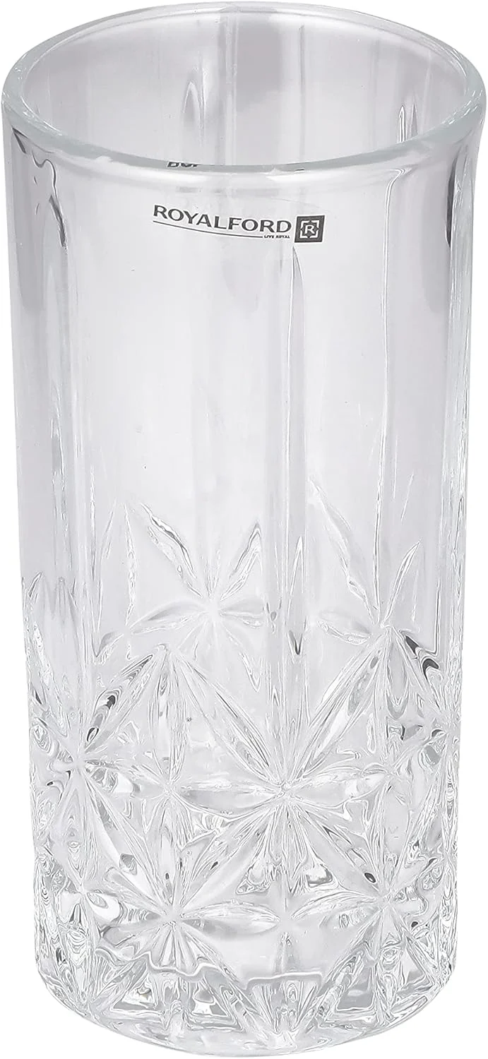 ست لیوان شیشه ای شفاف رویال فورد 360 میلی لیتر (12.0 اونس) - RF11662 چند منظوره، مناسب برای نوشیدنی های گرم و سرد مانند چای، قهوه، آب، آبمیوه، بسته 6 عددی