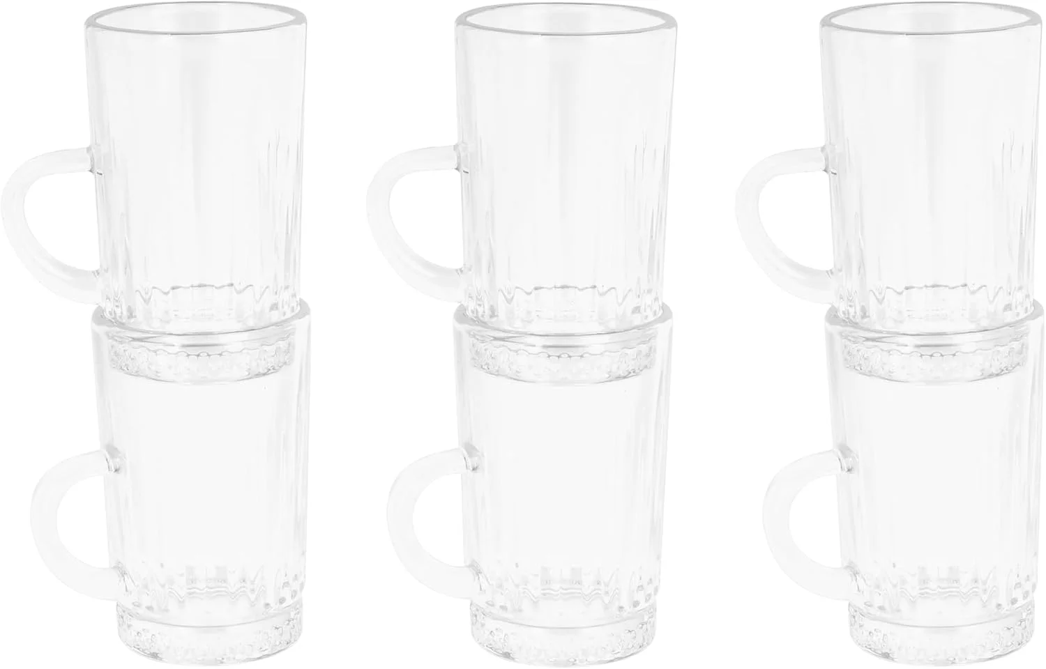 سرویس چای خوری 12 پارچه شیشه ای رویال فورد مدل RF12741 - شامل 6 فنجان و 6 نعلبکی، بدنه شفاف، دسته راحت، مقاوم در برابر خراش
