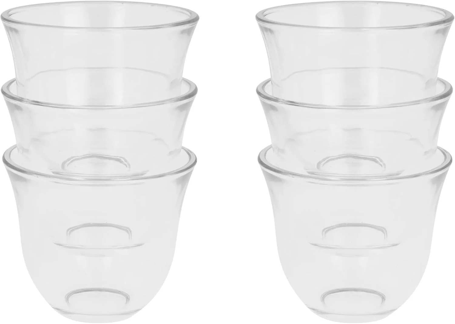 سرویس چای خوری 18 پارچه شیشه ای رویال فورد مدل RF12740 - شامل 6 فنجان 120 میلی لیتری، 6 فنجان قهوه خوری 65 میلی لیتری و 6 نعلبکی، بدنه شفاف، دسته راحت، مقاوم در برابر خراش، مناسب برای سرو قهوه