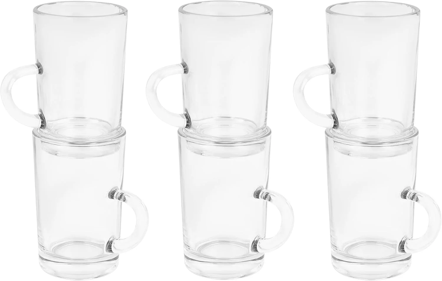 سرویس چای خوری 18 پارچه شیشه ای رویال فورد مدل RF12740 - شامل 6 فنجان 120 میلی لیتری، 6 فنجان قهوه خوری 65 میلی لیتری و 6 نعلبکی، بدنه شفاف، دسته راحت، مقاوم در برابر خراش، مناسب برای سرو قهوه