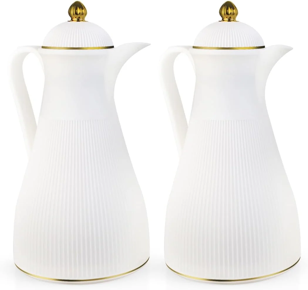 ست فلاسک وکیوم 2 عددی رویال فورد مدل RF12145، فلاسک قهوه حرارتی گرم و سرد 1000 میلی لیتری، قوری چای با دیواره داخلی شیشه ای دوجداره