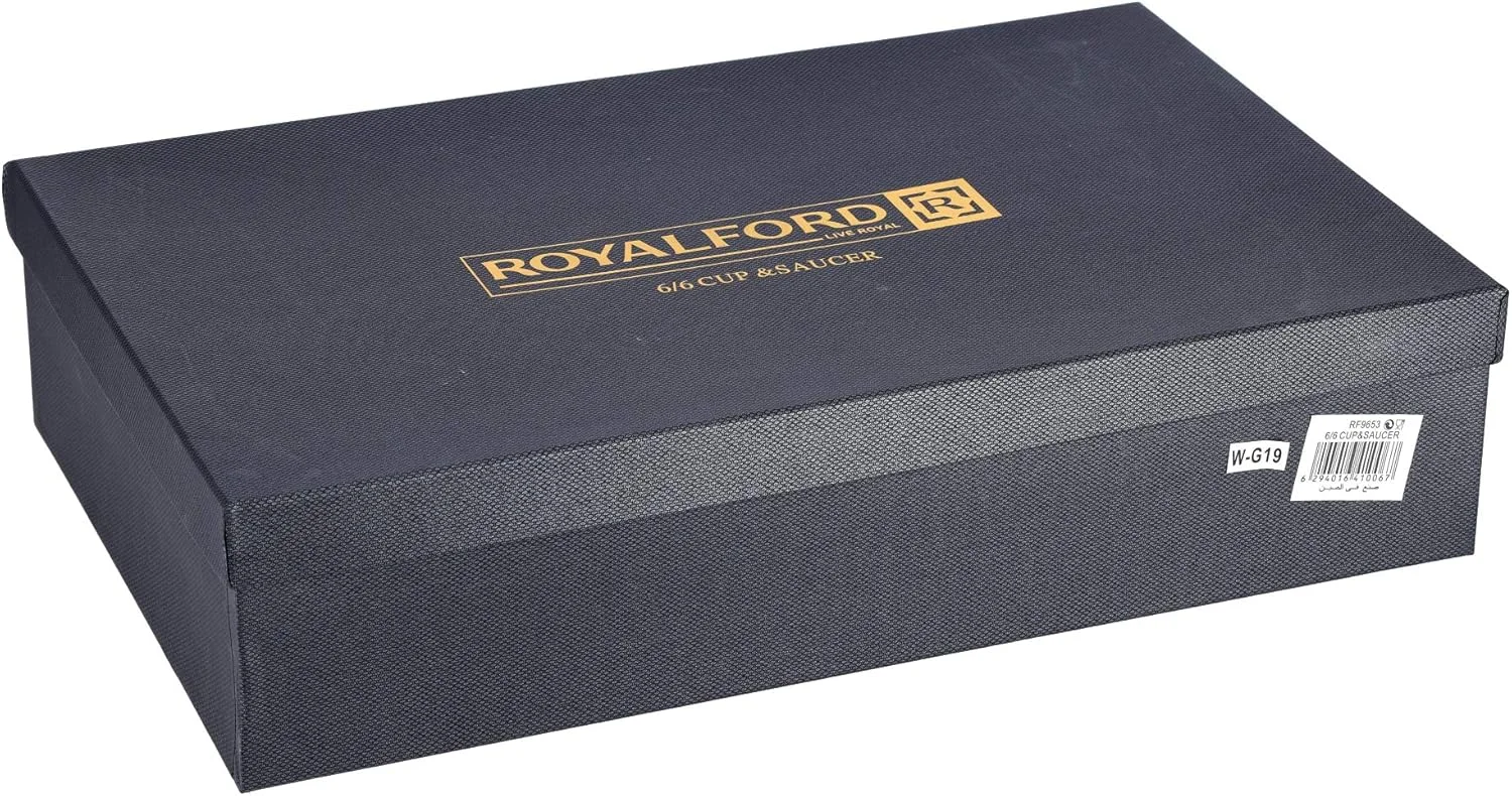 ست فنجان و نعلبکی 12 پارچه رویال فورد مدل New bone، 220 میلی لیتر، چند رنگ، RF9653