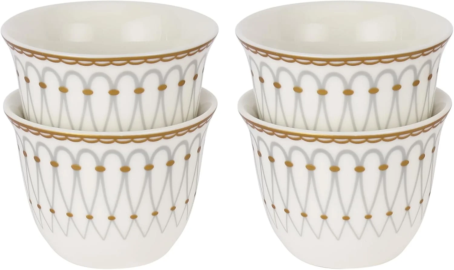 ست فنجان قهوه عربی رویال فورد 12 پارچه مدل RF12115، فنجان قهوه ترک، فنجان قهوه خوری چینی استخوانی، لیوان قهوه عربی، ست چای عربی، فنجان های تم عروسی 80 میلی لیتر