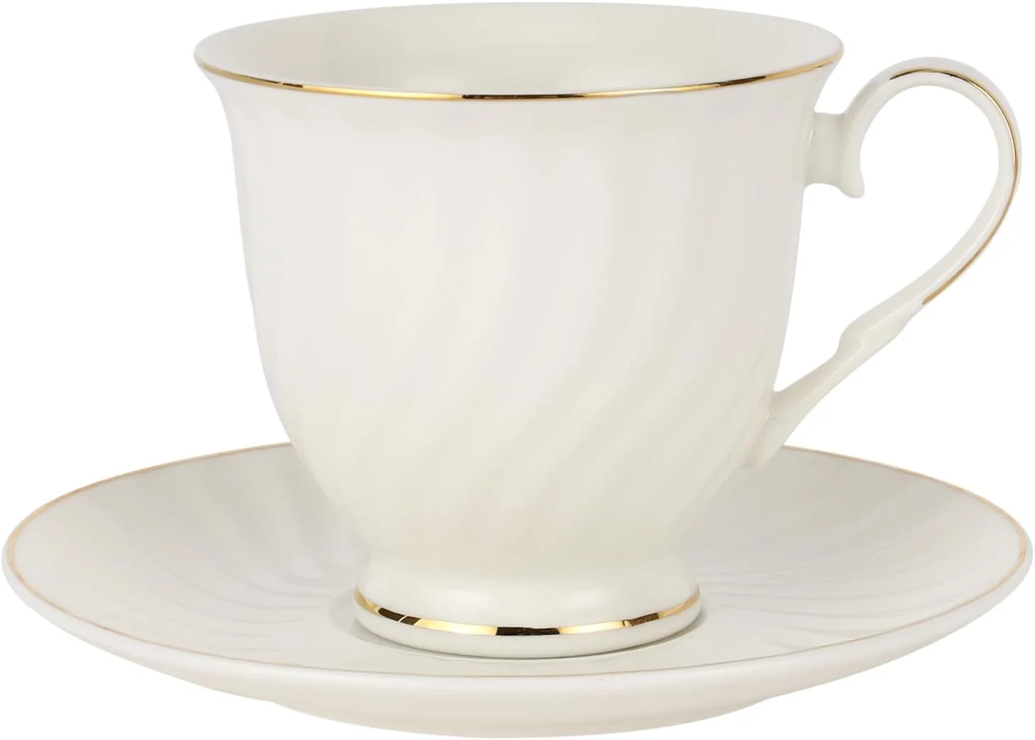 ست فنجان و نعلبکی 6 نفره رویال فورد مدل RF12112 چینی استخوانی 12 پارچه فنجان و نعلبکی 250 میلی لیتر مقاوم در برابر حرارت، مقاوم در برابر خراش برای قهوه، چای، لاته، کاپوچینو، موکا مجموعه ممتاز