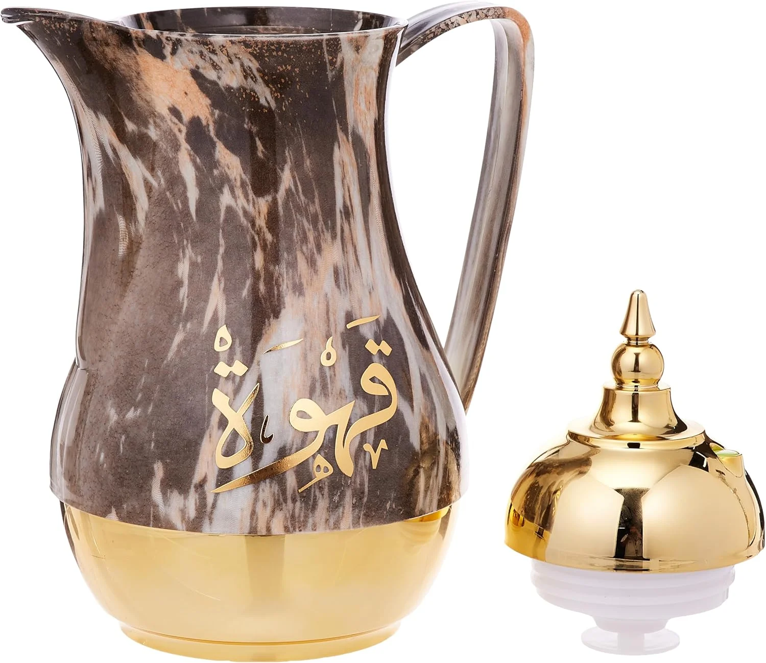 ست چای و قهوه مرمر رویال فورد 2 تکه، هر کدام 1 لیتر با جداره دوجداره شیشه ای صورتی، فلاسک قهوه عایق، قمقمه حرارتی - ضد نشت و حفظ حرارت و سرما