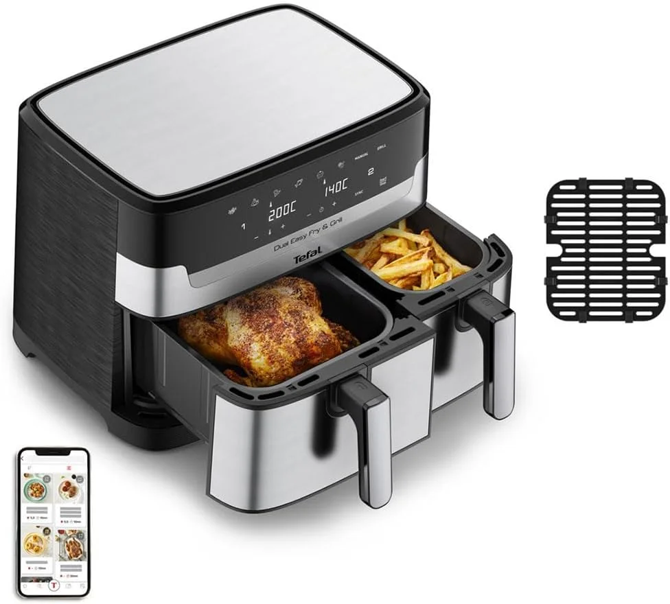 سرخ کن تفال (EY905D) Dual Easy Fry & Grill نقره ای مشکی (EY905D)