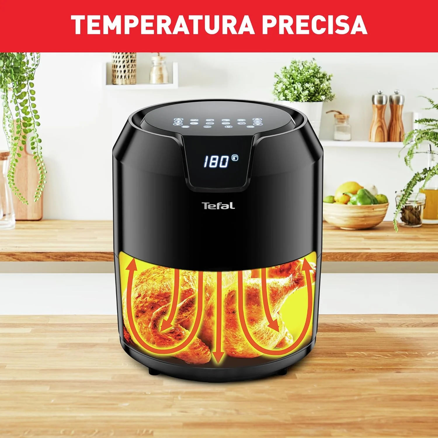 سرخ کن هوا تفال EY4018 Easy Fry Precision XL | 1500 وات | ظرفیت 4.2 لیتر | برنامه های خودکار | صفحه نمایش دیجیتال | تایمر | بدون چربی/روغن | مشکی سرخ کن هوا تفال EY4018 Easy Fry Precision XL | 1500 وات | ظرفیت 4.2 لیتر | برنامه های خودکار | صفحه نمایش دیجیتال | تایمر | بدون چربی/روغن | مشکی
