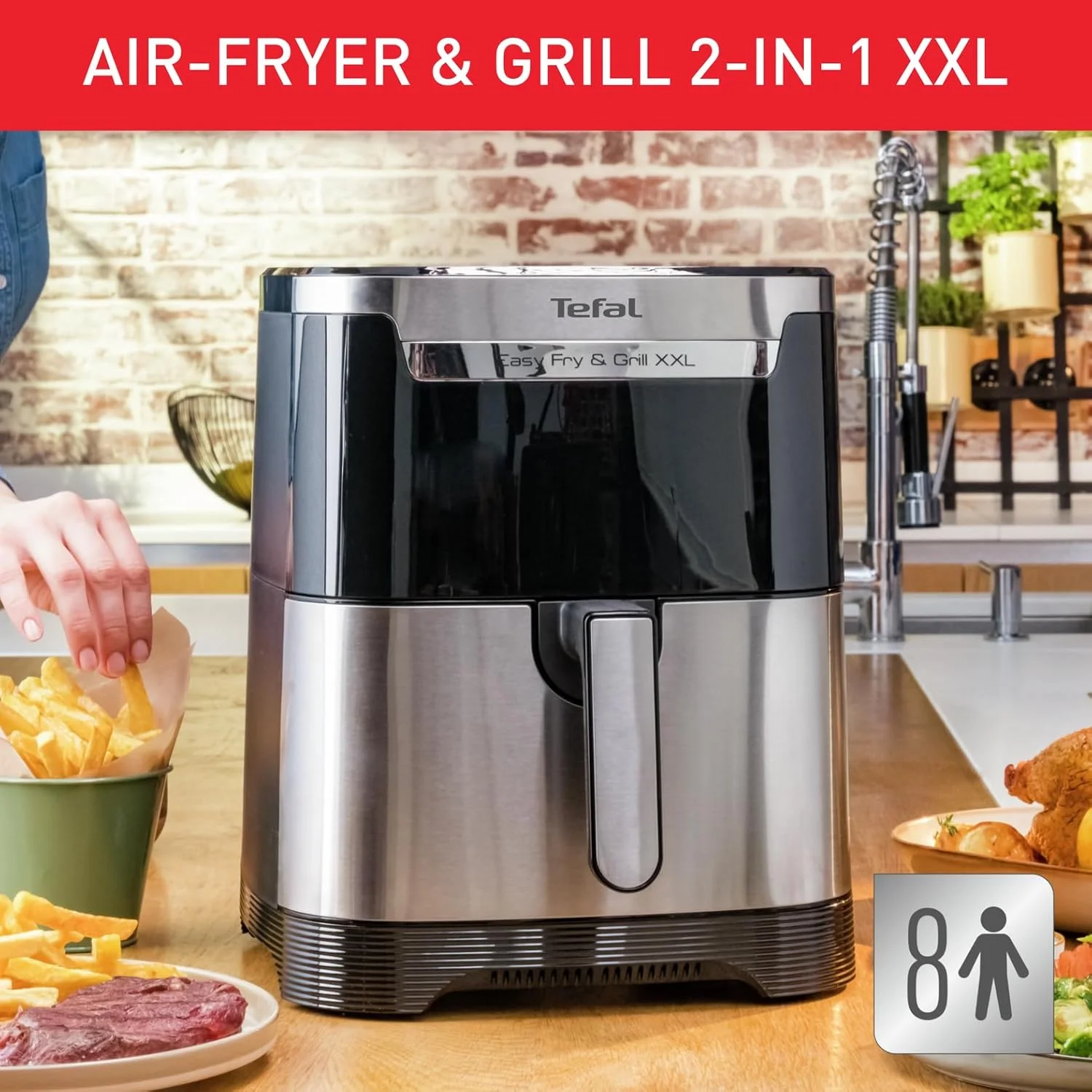 سرخ کن و گریل دیجیتال تفال Easy Fry&Grill 2-in-1 XXL ظرفیت 6.5 لیتر 1830 وات دارای جداکننده Flexcook برای پخت دوگانه سرخ کن + گریل 8 برنامه اتوماتیک تایمر دمای قابل تنظیم EY801D27 سرخ کن و گریل دیجیتال تفال Easy Fry&Grill 2-in-1 XXL ظرفیت 6.5 لیتر 1830 وات دارای جداکننده Flexcook برای پخت دوگانه سرخ کن + گریل 8 برنامه اتوماتیک تایمر دمای قابل تنظیم EY801D27