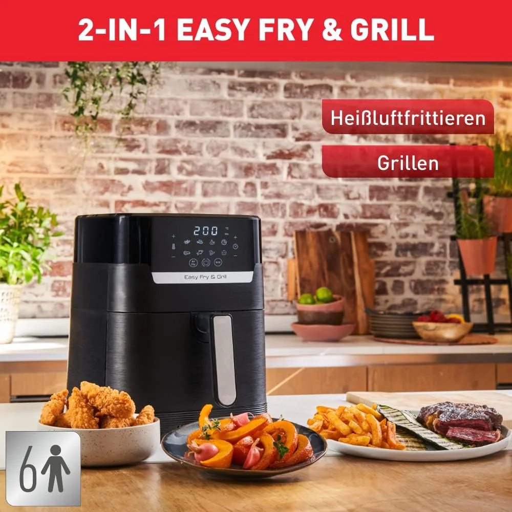 سرخ کن و گریل تفال مدل Fry & Grill Power 2-in-1 | 1400 وات | 4.2 لیتر | سرخ کن هوا + کتاب دستور پخت دیجیتال و کفگیر Ingenio | صفحه گریل آلومینیومی دایکاست | 8 برنامه پخت | مناسب تا 6 نفر سرخ کن و گریل تفال مدل Fry & Grill Power 2-in-1 | 1400 وات | 4.2 لیتر | سرخ کن هوا + کتاب دستور پخت دیجیتال و کفگیر Ingenio | صفحه گریل آلومینیومی دایکاست | 8 برنامه پخت | مناسب تا 6 نفر