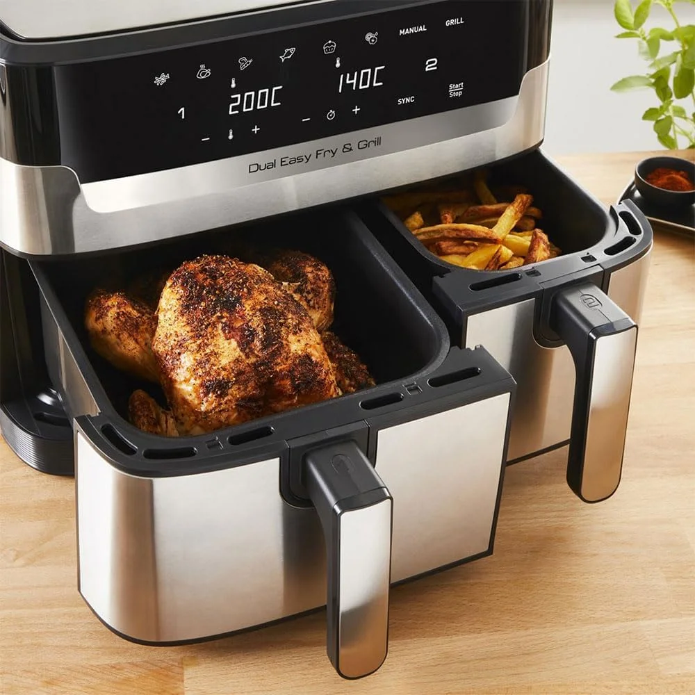 سرخ کن تفال (EY905D) Dual Easy Fry & Grill نقره ای مشکی (EY905D) سرخ کن تفال (EY905D) Dual Easy Fry & Grill نقره ای مشکی (EY905D)