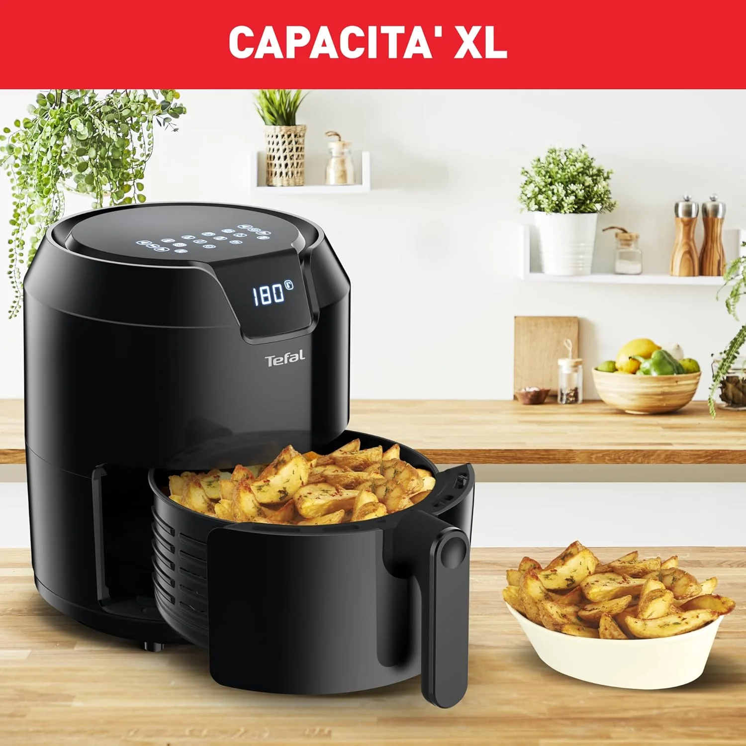سرخ کن هوا تفال EY4018 Easy Fry Precision XL | 1500 وات | ظرفیت 4.2 لیتر | برنامه های خودکار | صفحه نمایش دیجیتال | تایمر | بدون چربی/روغن | مشکی سرخ کن هوا تفال EY4018 Easy Fry Precision XL | 1500 وات | ظرفیت 4.2 لیتر | برنامه های خودکار | صفحه نمایش دیجیتال | تایمر | بدون چربی/روغن | مشکی