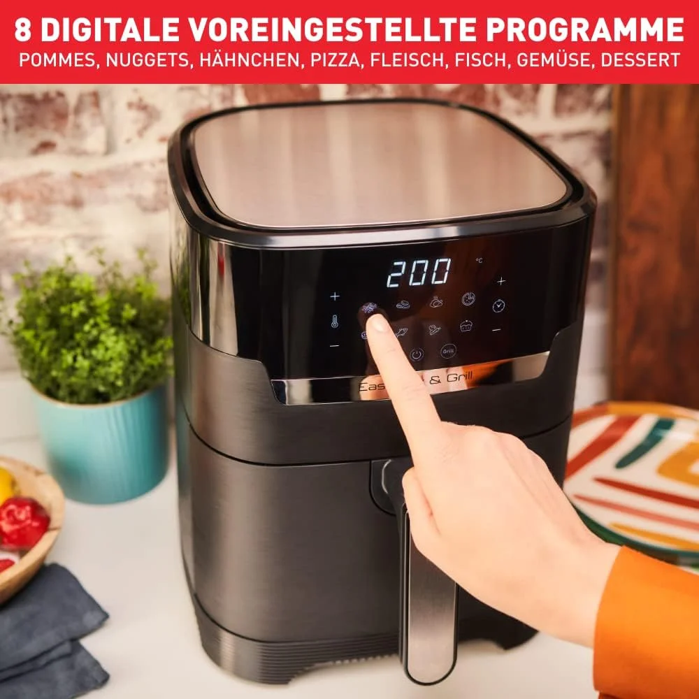 سرخ کن و گریل تفال مدل Fry & Grill Power 2-in-1 | 1400 وات | 4.2 لیتر | سرخ کن هوا + کتاب دستور پخت دیجیتال و کفگیر Ingenio | صفحه گریل آلومینیومی دایکاست | 8 برنامه پخت | مناسب تا 6 نفر سرخ کن و گریل تفال مدل Fry & Grill Power 2-in-1 | 1400 وات | 4.2 لیتر | سرخ کن هوا + کتاب دستور پخت دیجیتال و کفگیر Ingenio | صفحه گریل آلومینیومی دایکاست | 8 برنامه پخت | مناسب تا 6 نفر