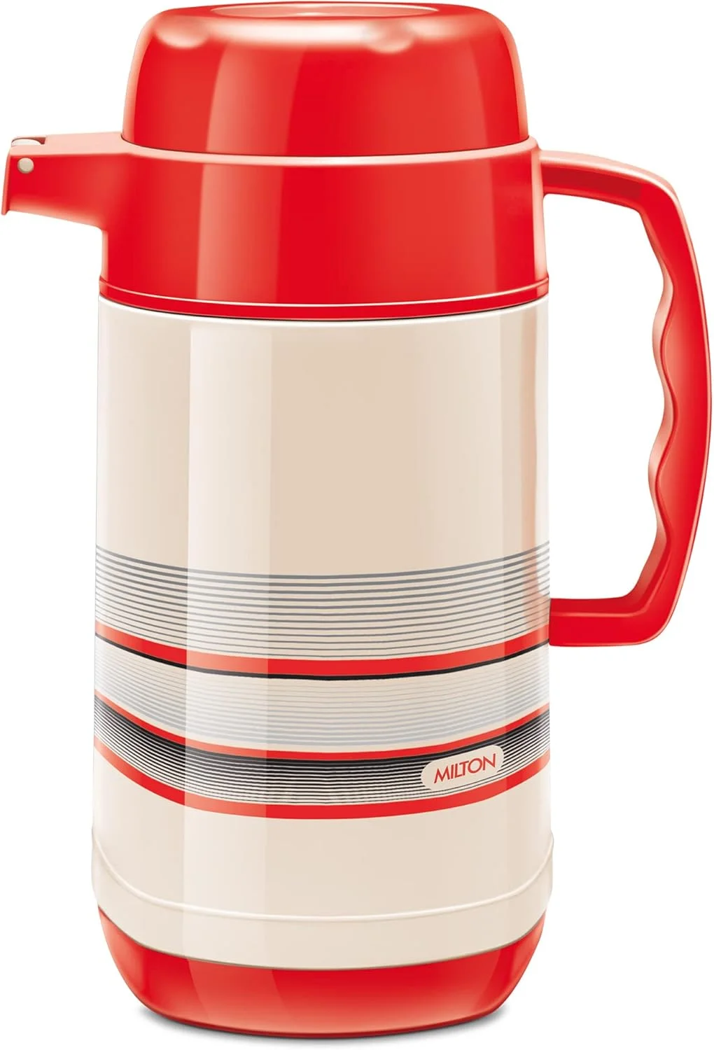 پارچ استیل دوجداره میلتون مدل Regal Tuff، 1 لیتر، 1 عدد، کرم | بدون BPA | مناسب برای نوشیدنی های گرم و سرد | حمل آسان | ضد نشت | چای | قهوه | آب | نوشیدنی های گرم، 1 لیتر