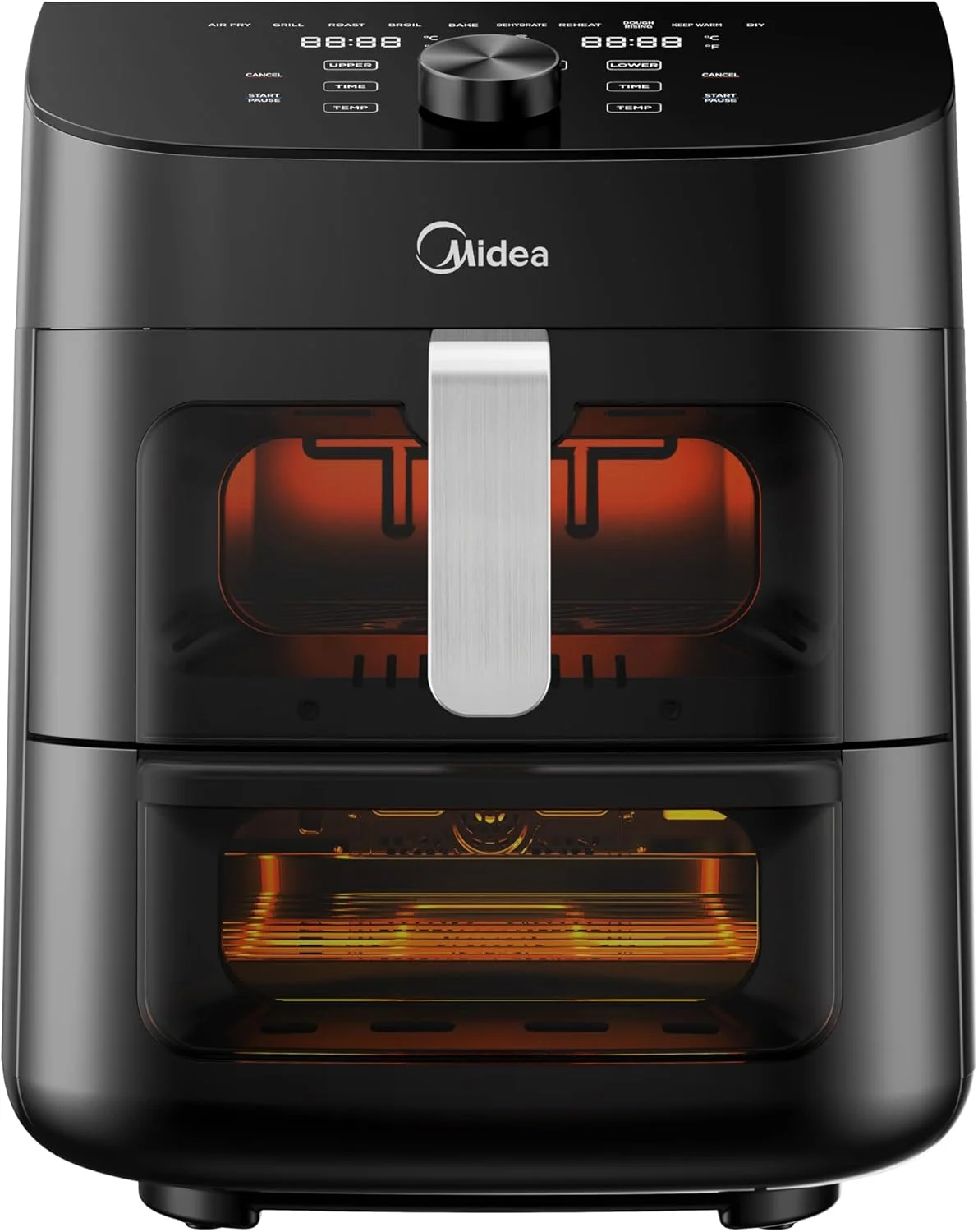 سرخ کن هوشمند Midea با کنترل لمسی دیجیتال، ظرفیت 11 لیتر با 2 منطقه پخت، پنجره دیدنی، اتصال Wi-Fi، پخت و پز سالم، تایمر تا 90 دقیقه کنترل دما 230 درجه سانتیگراد - MAD-110D2APK