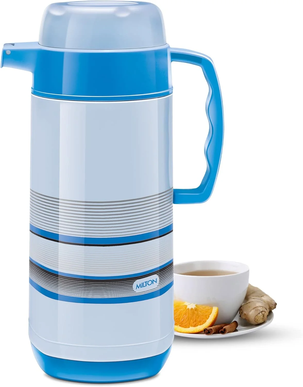 پارچ استیل دوجداره میلتون مدل Regal Tuff، 1.5 لیتر، 1 عدد، آبی | بدون BPA | مناسب برای نوشیدنی های گرم و سرد | حمل آسان | ضد نشت | چای | قهوه | آب | نوشیدنی های گرم