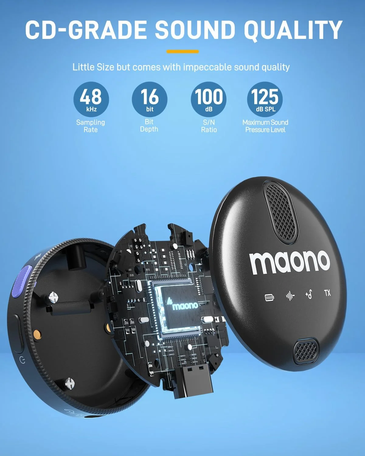 میکروفون یقه ای بی سیم MAONO برای آیفون 15 و اندروید، میکروفون یقه ای بی سیم USB C با کیفیت 48 کیلوهرتز/16 بیت، حذف نویز، برد 328 فوت، باتری 18 ساعته برای یوتیوب، ولاگ، ضبط ویدیو، استریم میکروفون یقه ای بی سیم MAONO برای آیفون 15 و اندروید، میکروفون یقه ای بی سیم USB C با کیفیت 48 کیلوهرتز/16 بیت، حذف نویز، برد 328 فوت، باتری 18 ساعته برای یوتیوب، ولاگ، ضبط ویدیو، استریم