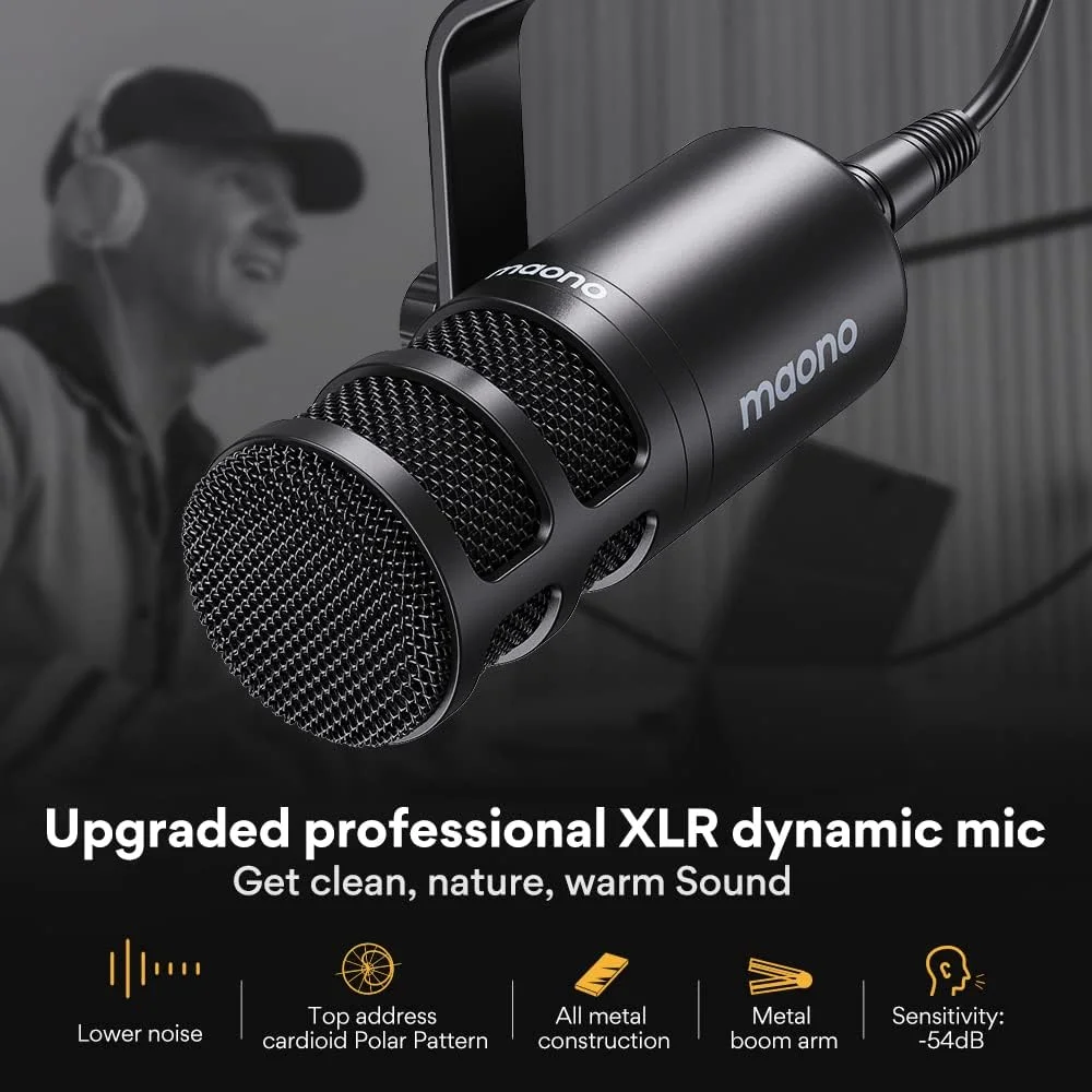 بسته تجهیزات پادکست MAONO شامل کارت صدای 10 کاناله و میکروفون دینامیک XLR MaonoCaster با پیش تقویت کننده حرفه ای، 48 ولت، بلوتوث برای پادکست، استریمینگ، TikTok، Youtube، PC، تلفن هوشمند (AME2C Pro) بسته تجهیزات پادکست MAONO شامل کارت صدای 10 کاناله و میکروفون دینامیک XLR MaonoCaster با پیش تقویت کننده حرفه ای، 48 ولت، بلوتوث برای پادکست، استریمینگ، TikTok، Youtube، PC، تلفن هوشمند (AME2C Pro)