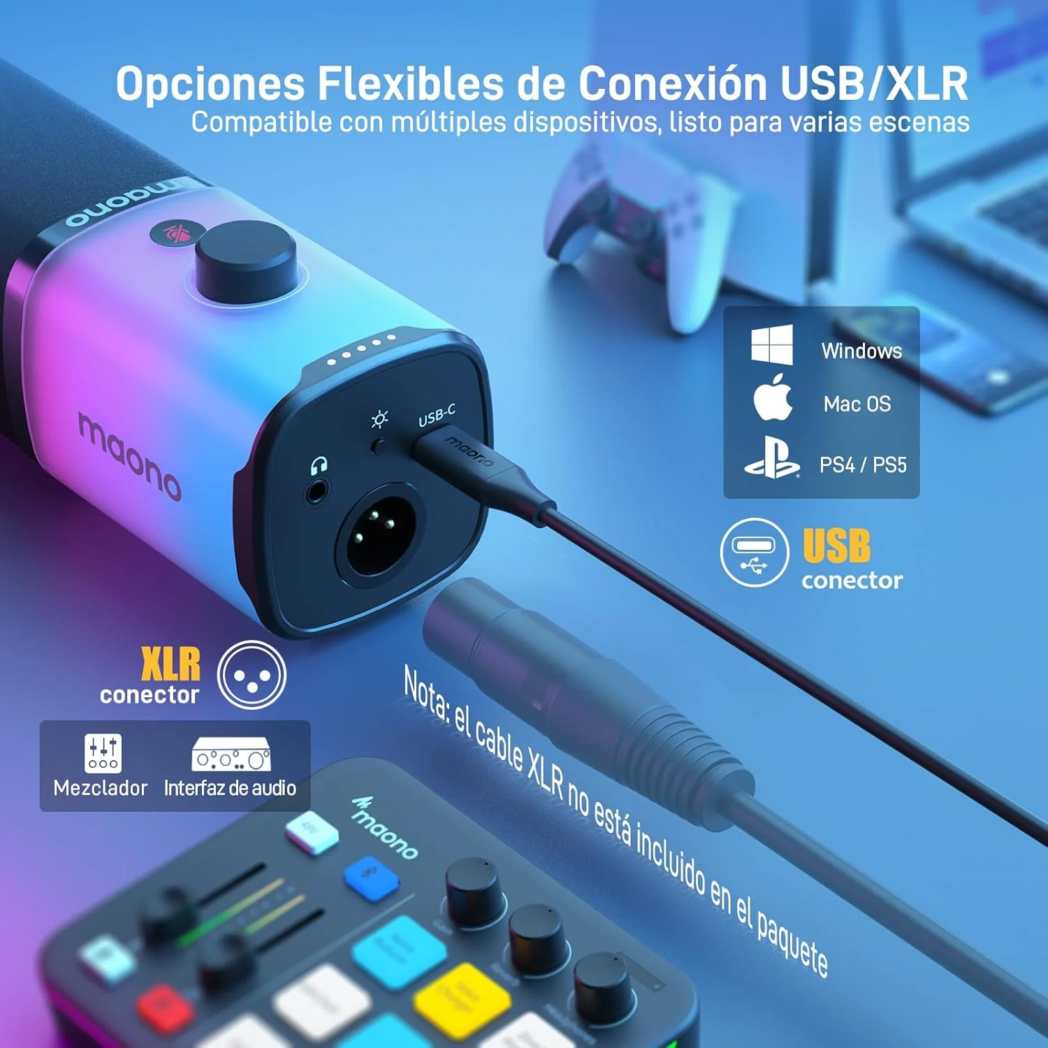 میکروفون گیمینگ USB XLR ماونو: میکروفون RGB داینامیک با نرم افزار برای استریمینگ، پادکست، ضبط صدا در یوتیوب، میکروفون کامپیوتر با حذف نویز، سکوت، گین، PD100X (RGB) میکروفون گیمینگ USB XLR ماونو: میکروفون RGB داینامیک با نرم افزار برای استریمینگ، پادکست، ضبط صدا در یوتیوب، میکروفون کامپیوتر با حذف نویز، سکوت، گین، PD100X (RGB)