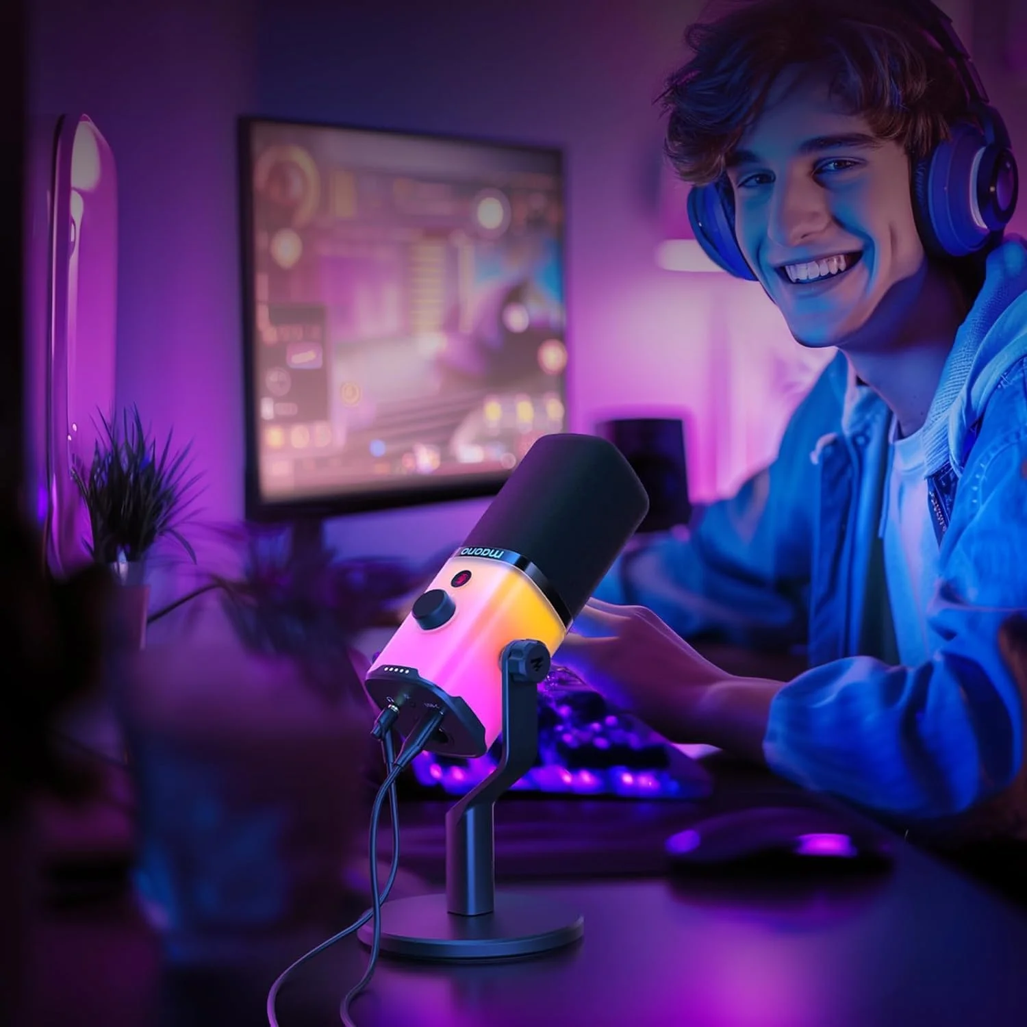 میکروفون گیمینگ USB XLR ماونو: میکروفون RGB داینامیک با نرم افزار برای استریمینگ، پادکست، ضبط صدا در یوتیوب، میکروفون کامپیوتر با حذف نویز، سکوت، گین، PD100X (RGB) میکروفون گیمینگ USB XLR ماونو: میکروفون RGB داینامیک با نرم افزار برای استریمینگ، پادکست، ضبط صدا در یوتیوب، میکروفون کامپیوتر با حذف نویز، سکوت، گین، PD100X (RGB)