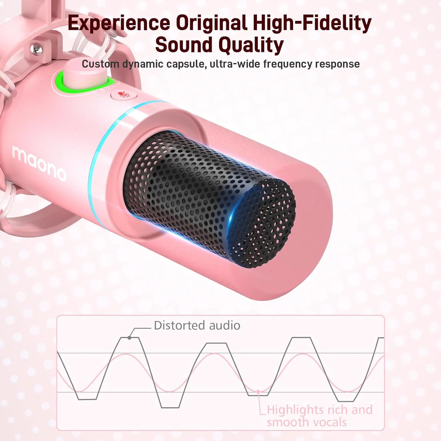 کیت میکروفون داینامیک XLR/USB مائونو، میکروفون گیمینگ RGB با نرمافزار، بیصدا کردن، دکمه تنظیم گین، کنترل صدا، بازوی بوم برای استریم، پادکست، صداگذاری، ضبط - PD200XS صورتی کیت میکروفون داینامیک XLR/USB مائونو، میکروفون گیمینگ RGB با نرمافزار، بیصدا کردن، دکمه تنظیم گین، کنترل صدا، بازوی بوم برای استریم، پادکست، صداگذاری، ضبط - PD200XS صورتی