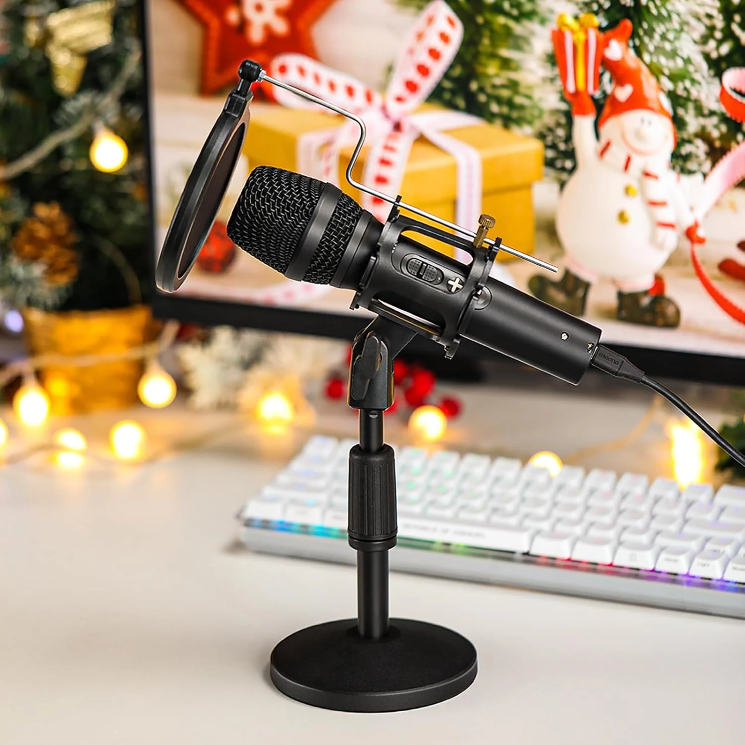 میکروفون دینامیک پادکست USB/XLR ماونو، کیت میکروفون استودیویی با کنترل صدا، لرزه گیر، پاپ فیلتر، ایده آل برای ضبط صدا، سازها، صداگذاری، پخش زنده (HD300T) میکروفون دینامیک پادکست USB/XLR ماونو، کیت میکروفون استودیویی با کنترل صدا، لرزه گیر، پاپ فیلتر، ایده آل برای ضبط صدا، سازها، صداگذاری، پخش زنده (HD300T)