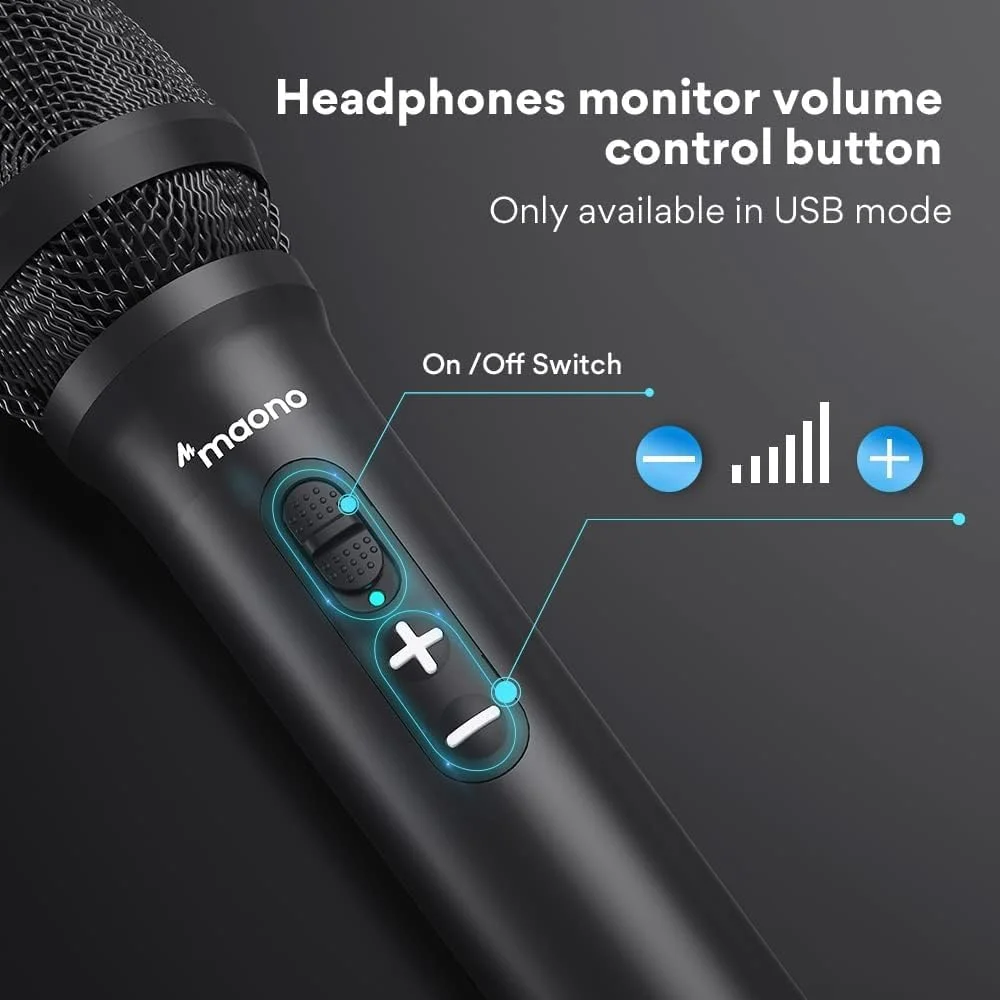 میکروفون دینامیک پادکست USB/XLR ماونو، کیت میکروفون استودیویی با کنترل صدا، لرزه گیر، پاپ فیلتر، ایده آل برای ضبط صدا، سازها، صداگذاری، پخش زنده (HD300T) میکروفون دینامیک پادکست USB/XLR ماونو، کیت میکروفون استودیویی با کنترل صدا، لرزه گیر، پاپ فیلتر، ایده آل برای ضبط صدا، سازها، صداگذاری، پخش زنده (HD300T)