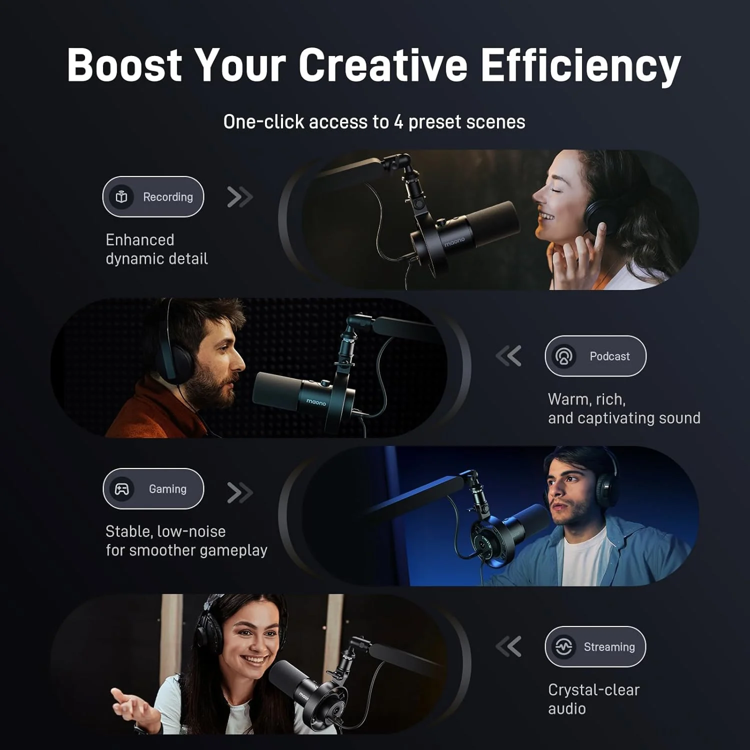 میکروفون پادکست MAONO PD300X - میکروفون XLR/USB با قابلیت حذف نویز، صدای Hi-Fi 192kHz/24Bit، دکمه قطع صدا، نرم افزار Link. برای پادکست، استریمینگ، ضبط استودیویی میکروفون پادکست MAONO PD300X - میکروفون XLR/USB با قابلیت حذف نویز، صدای Hi-Fi 192kHz/24Bit، دکمه قطع صدا، نرم افزار Link. برای پادکست، استریمینگ، ضبط استودیویی