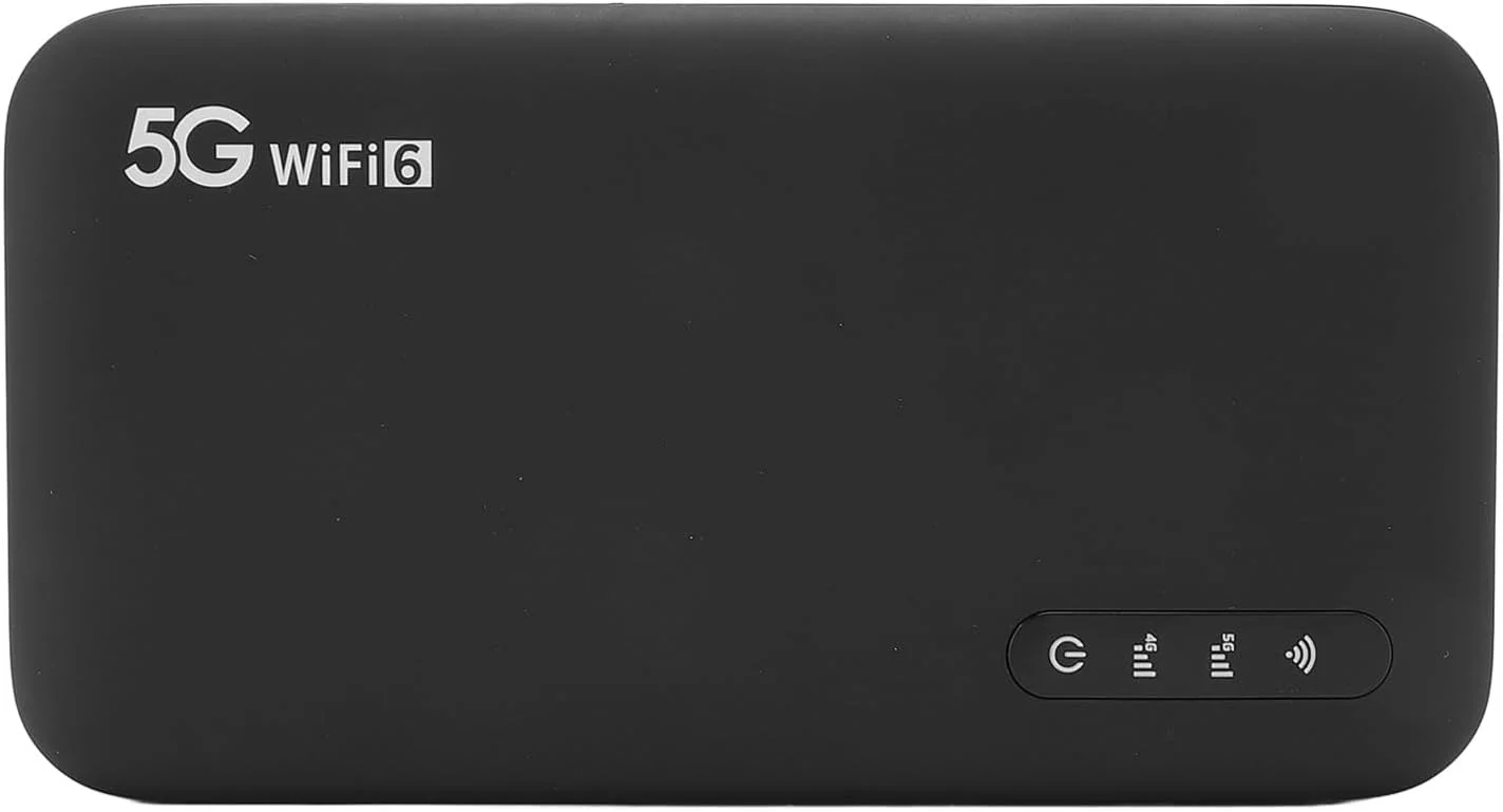 هات اسپات موبایل 5G WiFi 6، روتر قابل حمل با اسلات سیم کارت، دو باند 2.4G/5.8G، اتصال 16 دستگاه، باتری 6100mAh، وای فای مسافرتی پرسرعت برای خانه و...