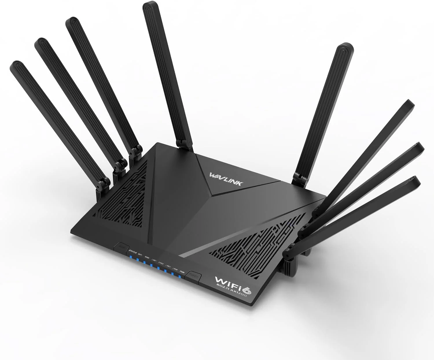 روتر مش وای فای 6 WAVLINK AX6000 با پورت 2.5G، روتر اینترنت بی سیم گیگابیتی 2025 6.0 گیگابیت بر ثانیه، پوشش 1,700 فوت مربع، 8 آنتن با بهره بالا، OpenVPN، WPA3، کنترل والدین، QoS