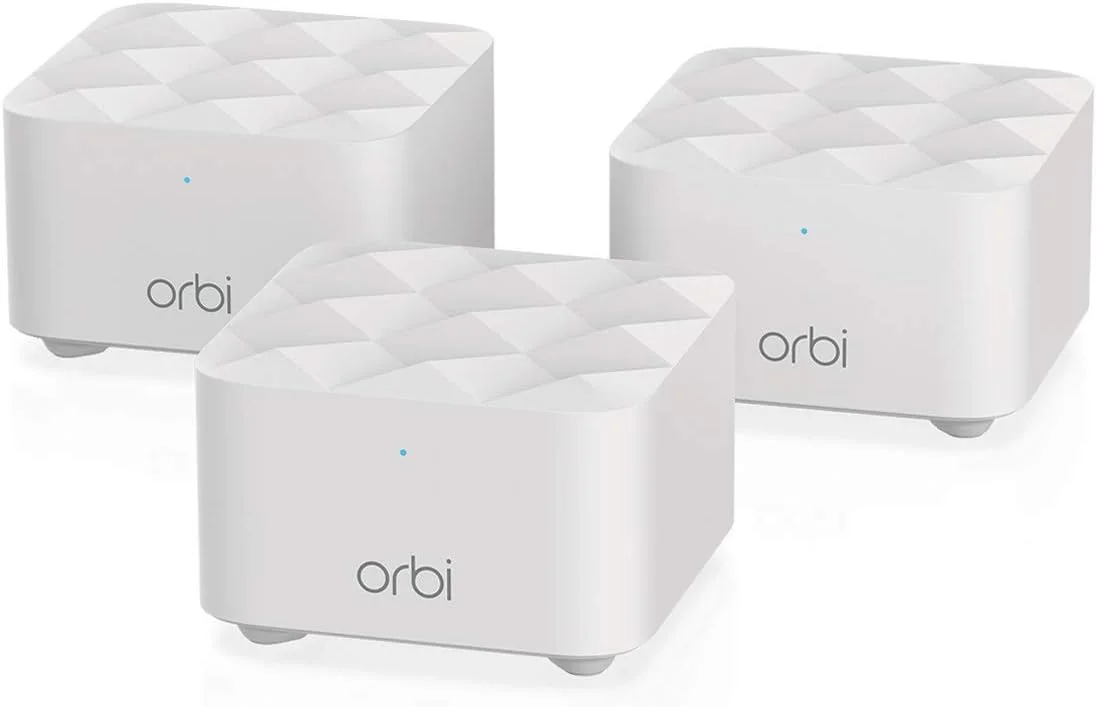 سیستم وای فای مش خانگی NETGEAR Orbi (RBK13) - جایگزین روتر، پوشش تا 4,500 فوت مربع با 1 روتر و 2 ماهواره