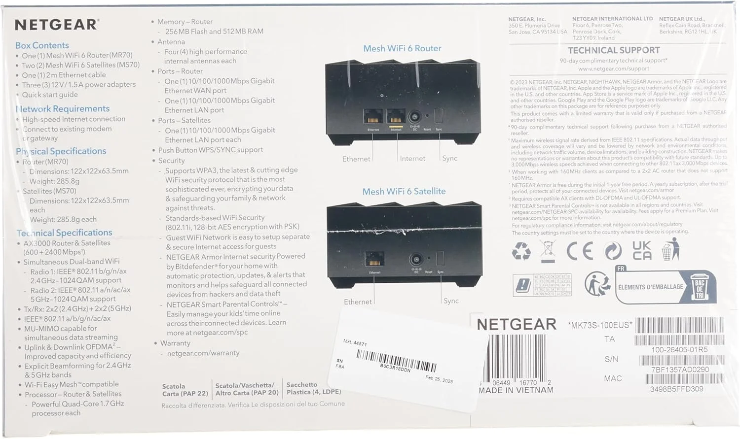 سیستم مش وای فای 6 دو بانده Netgear Nighthawk، 3 گیگابیت بر ثانیه، روتر AX3000 + 2 ماهواره با 1 سال NETGEAR Armor و کنترل های والدین هوشمند سیستم مش وای فای 6 دو بانده Netgear Nighthawk، 3 گیگابیت بر ثانیه، روتر AX3000 + 2 ماهواره با 1 سال NETGEAR Armor و کنترل های والدین هوشمند