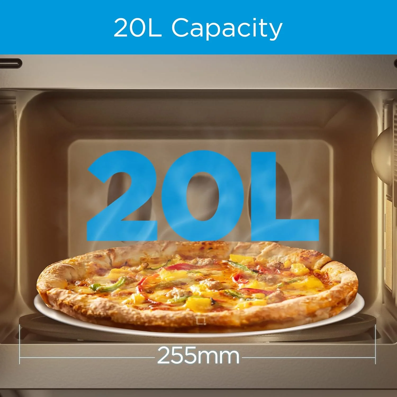 مایکروویو تکی 20 لیتری میدیا با کنترل لمسی دیجیتال، 700 وات، قفل کودک، عملکرد حافظه، یخ زدایی بر اساس وزن یا زمان، گرم کردن مجدد سریع، باز کردن درب با دکمه فشاری، بهترین برای خانه و محل کار، مشکی، EM721BK
