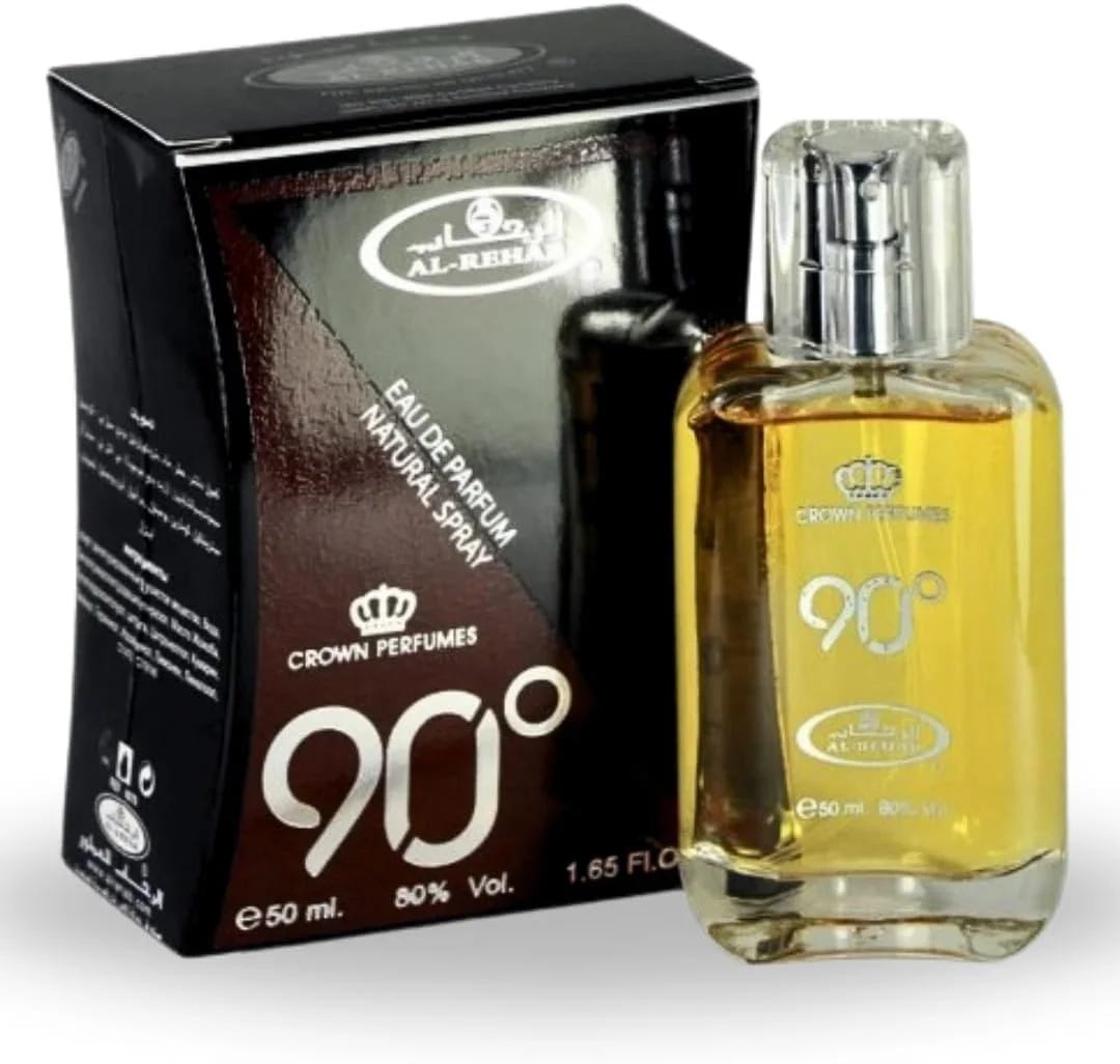 ادو پرفیوم 90° الرحاب - 50 میلی لیتر (1.7 اونس)، رایحه های ماندگار و لوکس عربی، عطر برای مردان و زنان