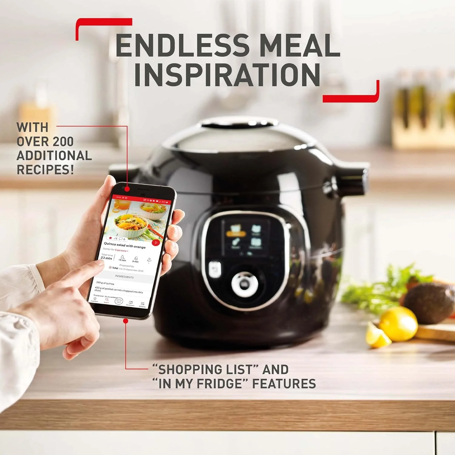 زودپز دیجیتالی چندکاره تفال Cook4Me+ مدل CY851840 - ظرفیت 6 لیتر - مشکی و استیل ضد زنگ زودپز دیجیتالی چندکاره تفال Cook4Me+ مدل CY851840 - ظرفیت 6 لیتر - مشکی و استیل ضد زنگ