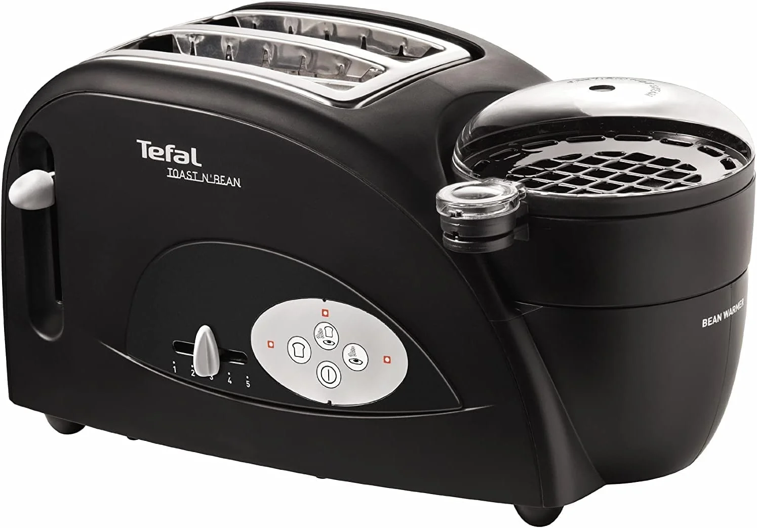 توستر تفال Toast n Bean، توستر 2 تکه، دستگاه درست کردن لوبیا و تخم مرغ، 1200 وات، مشکی، TT552842