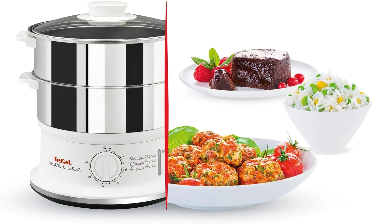 بخارپز تفال مدل VC1451، دارای 2 ظرف استیل ضد زنگ، ظرفیت 6 لیتر، قطر 24 سانتی متر، تایمر و خاموش شدن خودکار، 900 وات بخارپز تفال مدل VC1451، دارای 2 ظرف استیل ضد زنگ، ظرفیت 6 لیتر، قطر 24 سانتی متر، تایمر و خاموش شدن خودکار، 900 وات