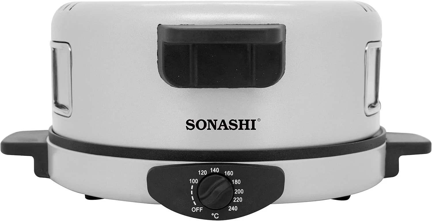 نان ساز عربی و پیتزا ساز 2 در 1 سوناشی مدل SABM-863 - لوله استیل ضد زنگ، کلید روشن/خاموش، پوشش نچسب، کنترل ترموستات | 220-240 ولت ~ 50/60 هرتز، 1800 وات | لوازم خانگی آشپزخانه تخصصی نان ساز عربی و پیتزا ساز 2 در 1 سوناشی مدل SABM-863 - لوله استیل ضد زنگ، کلید روشن/خاموش، پوشش نچسب، کنترل ترموستات | 220-240 ولت ~ 50/60 هرتز، 1800 وات | لوازم خانگی آشپزخانه تخصصی