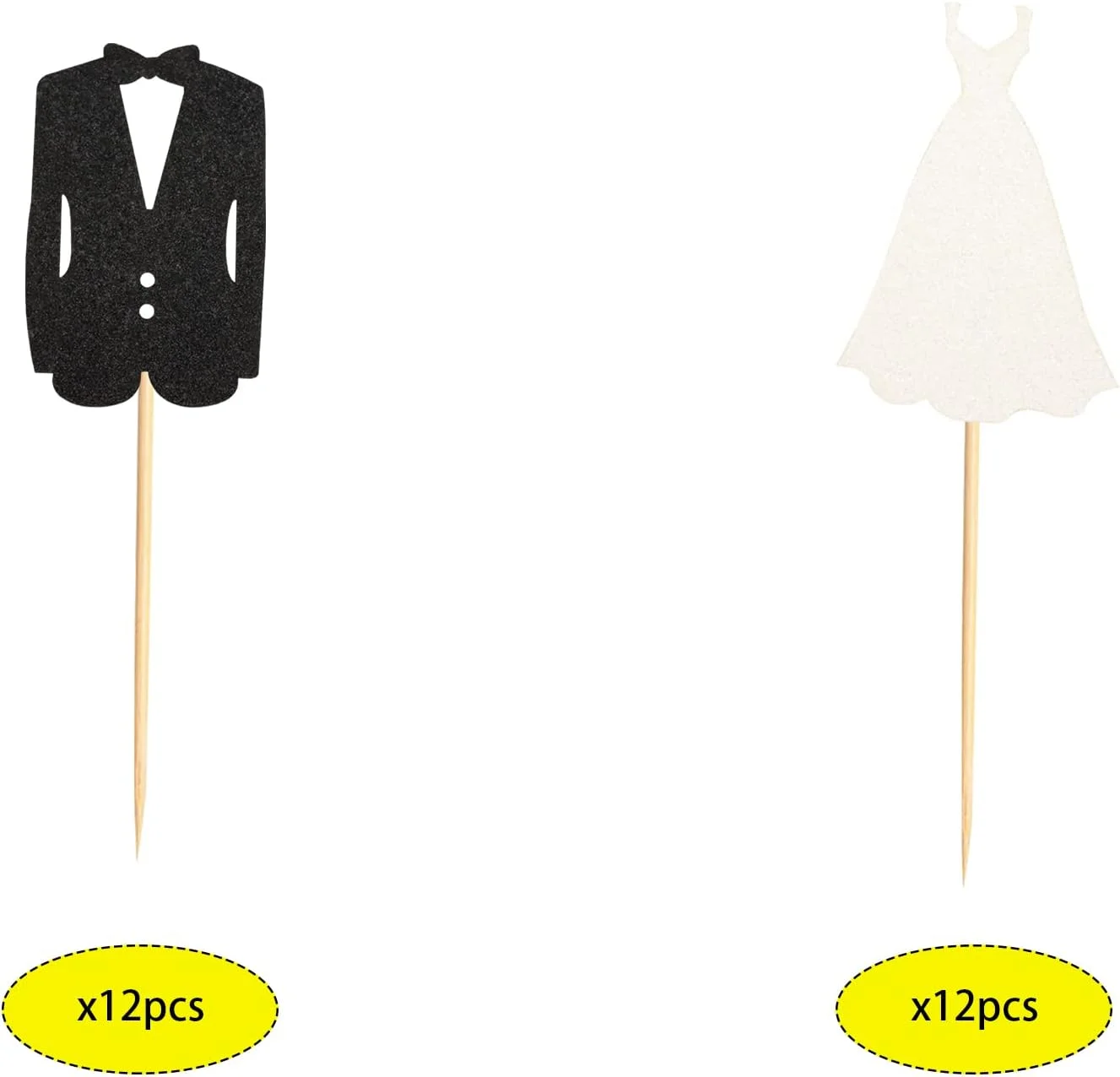 آرتسدیت 24 عدد تاپر کاپ کیک عروس و داماد، لباس عروس و تاکسیدو، مناسب برای جشن عروسی، نامزدی، سالگرد و تزیین کیک آرتسدیت 24 عدد تاپر کاپ کیک عروس و داماد، لباس عروس و تاکسیدو، مناسب برای جشن عروسی، نامزدی، سالگرد و تزیین کیک