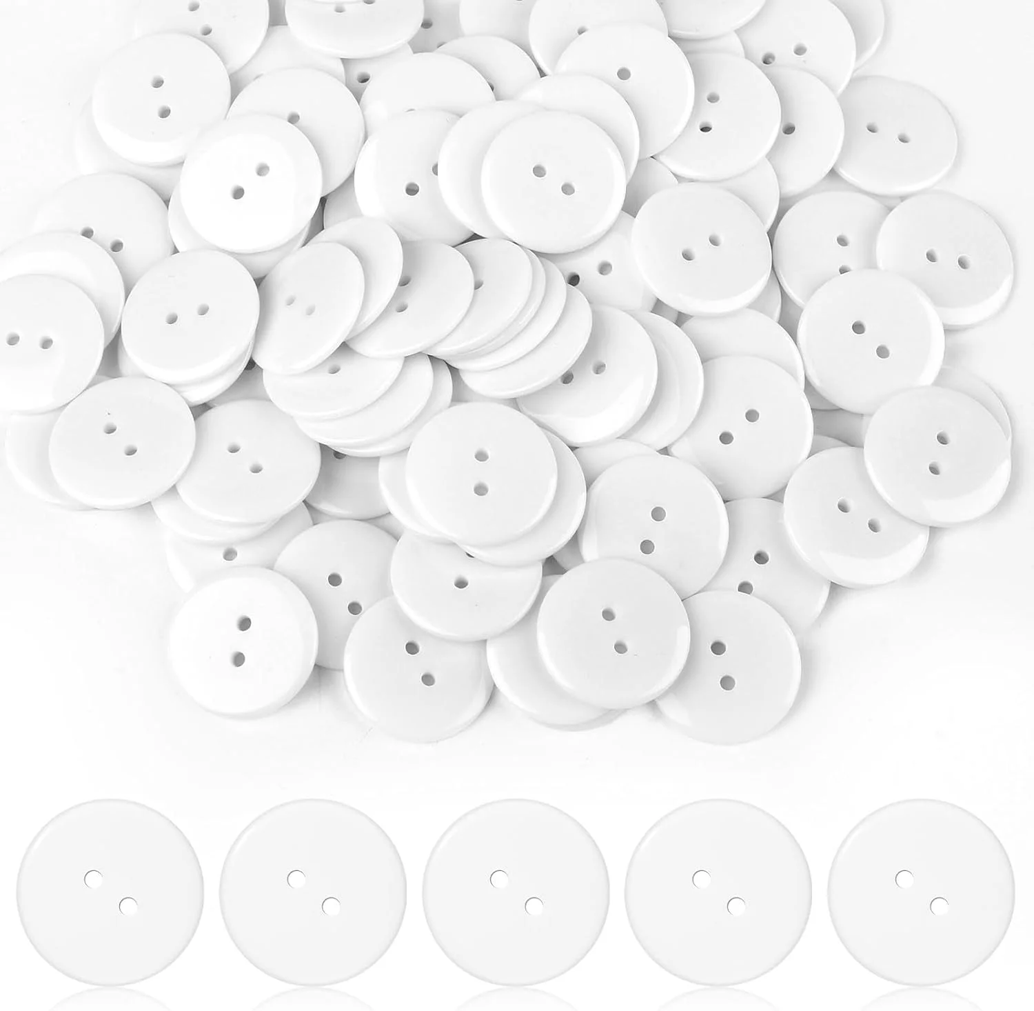دکمه خیاطی XIHIRCD، 100 عدد دکمه رزینی سفید 1 اینچی 2 سوراخه گرد، جایگزین دکمه های لباس، لوازم خیاطی تزئینی برای صنایع دستی، پیراهن، لباس، پروژه های DIY دکمه خیاطی XIHIRCD، 100 عدد دکمه رزینی سفید 1 اینچی 2 سوراخه گرد، جایگزین دکمه های لباس، لوازم خیاطی تزئینی برای صنایع دستی، پیراهن، لباس، پروژه های DIY