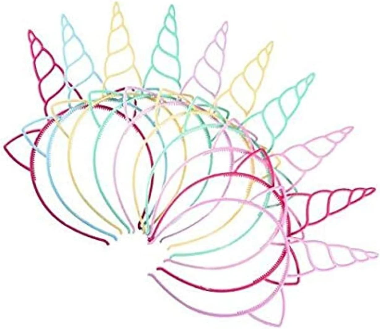 12 عدد تل موی تک شاخ، تل های پلاستیکی تک شاخ، تل شاخ تک شاخ برای لباس مهمانی، لوازم تزئینی Cosplay