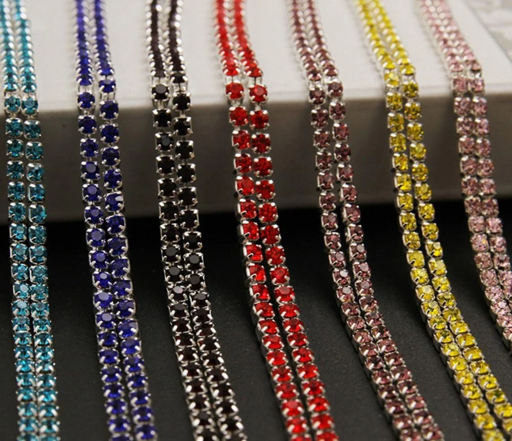 زنجیر نگین دار کریستالی USIX به طول 10 یارد، زنجیر پنجه ای T، زنجیر نگین دار چند سایز و رنگ برای ساخت جواهرات، خیاطی، هنرهای دستی DIY، طلایی - زنجیر طلایی، SS12/3.0MM