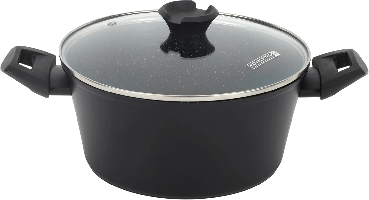 بخارپز آلومینیومی دو طبقه رویال فورد مدل RF12623 با کپسول در کف و درب شیشه ای، بخارپز آشپزخانه 24 سانتی متری، پخت و پز چند لایه با دسته در دو طرف، بخارپز کوفته، قابلمه غذا، بخارپز سبزیجات