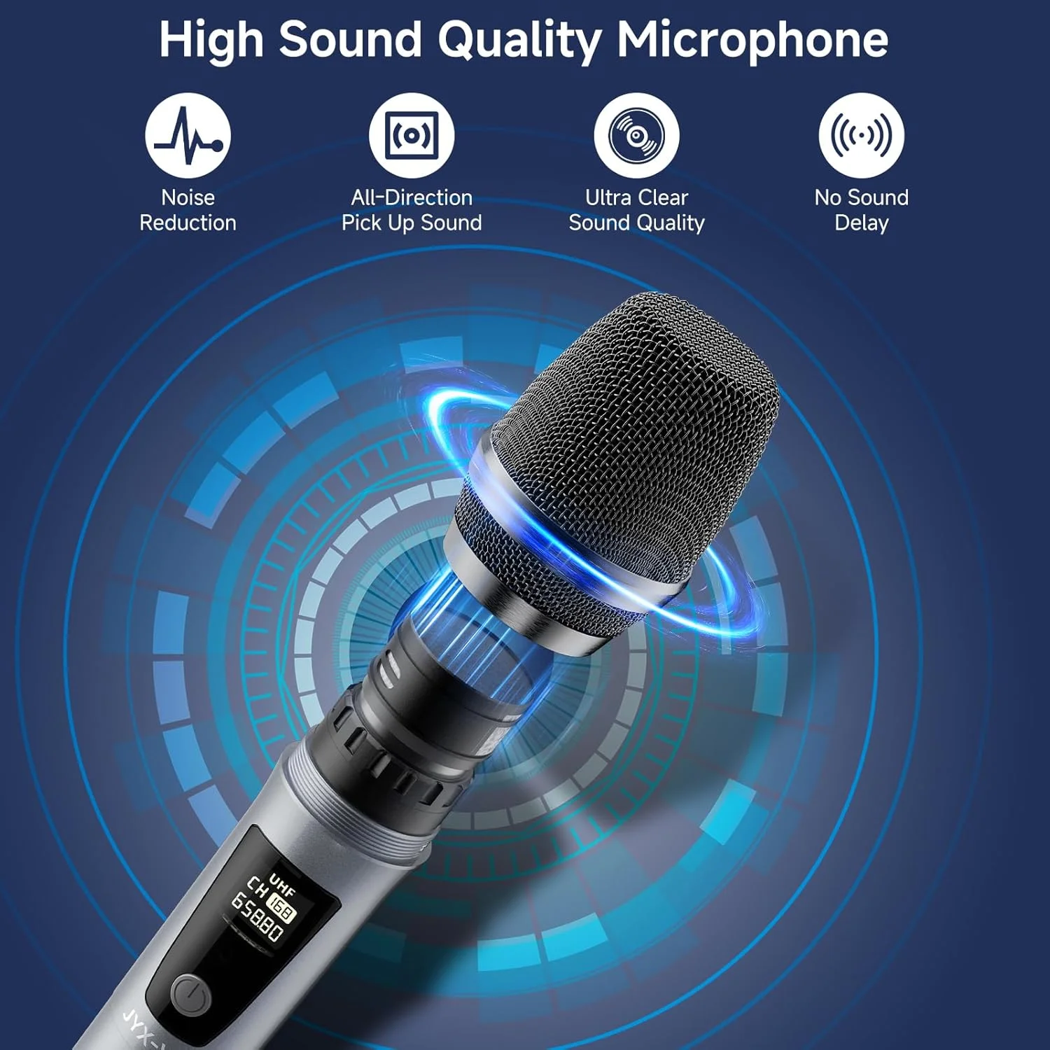 میکروفون بی سیم JYX، میکروفون دینامیک بی سیم دستی فلزی UHF قابل شارژ با گیرنده، مناسب برای کارائوکه خانگی، سخنرانی، کلیسا، عروسی، بلندگو، مهمانی (برد 160 فوت) میکروفون بی سیم JYX، میکروفون دینامیک بی سیم دستی فلزی UHF قابل شارژ با گیرنده، مناسب برای کارائوکه خانگی، سخنرانی، کلیسا، عروسی، بلندگو، مهمانی (برد 160 فوت)
