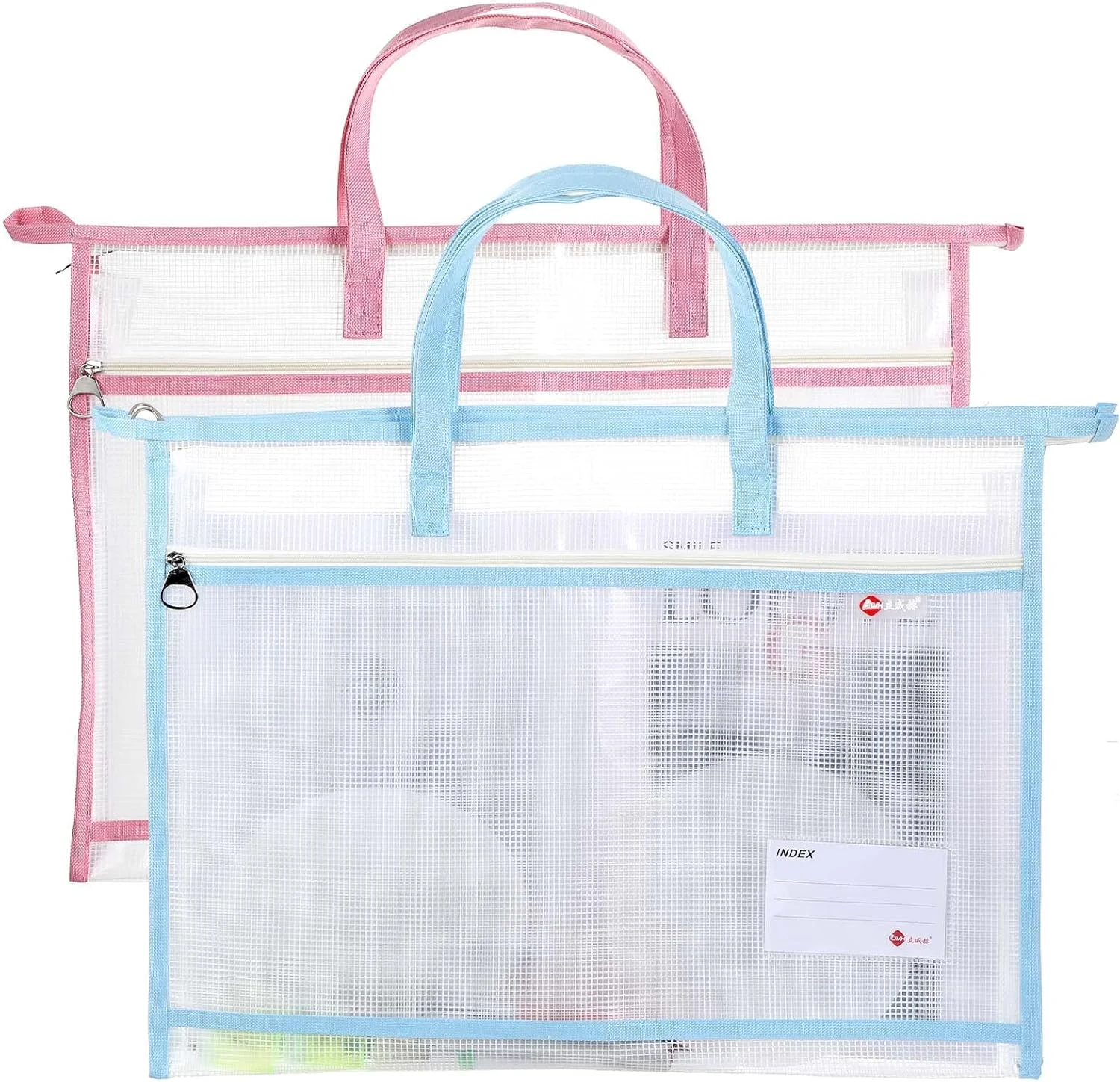 کیف هنری A4، 2 عدد کیف پروژه A4 برای نگهداری لوازم لحاف دوزی و صنایع دستی، طراحی توری شفاف، کیف لوازم هنری، سازماندهی آثار هنری، نمودارها و مواد آموزشی چند منظوره