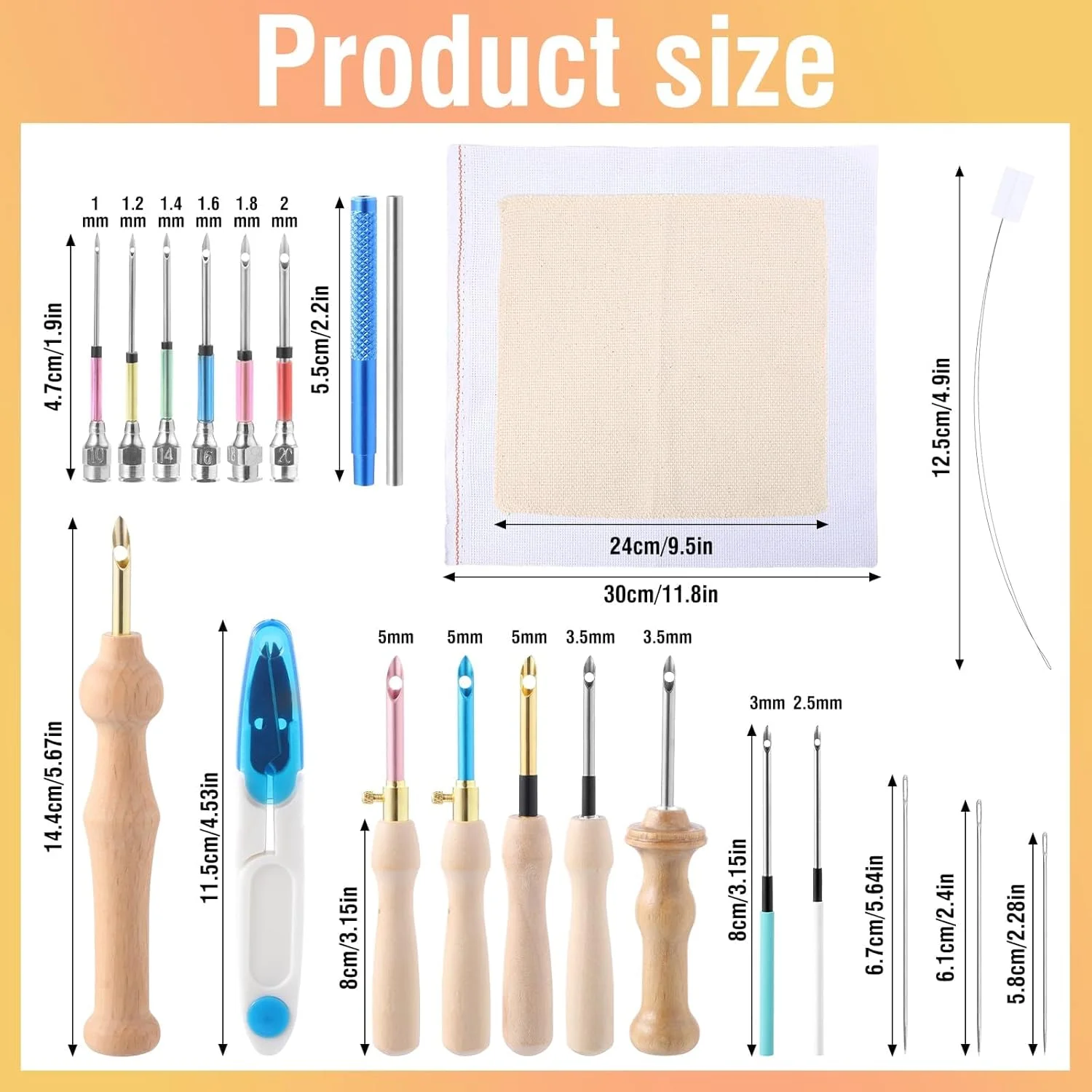 کیت پانچ نیدل KASTWAVE، 35 قطعه ابزار گلدوزی و کوک زنی، سوزن پانچ نیدل با دسته چوبی، سوزن های چشم بزرگ، مناسب برای مبتدیان گلدوزی کیت پانچ نیدل KASTWAVE، 35 قطعه ابزار گلدوزی و کوک زنی، سوزن پانچ نیدل با دسته چوبی، سوزن های چشم بزرگ، مناسب برای مبتدیان گلدوزی