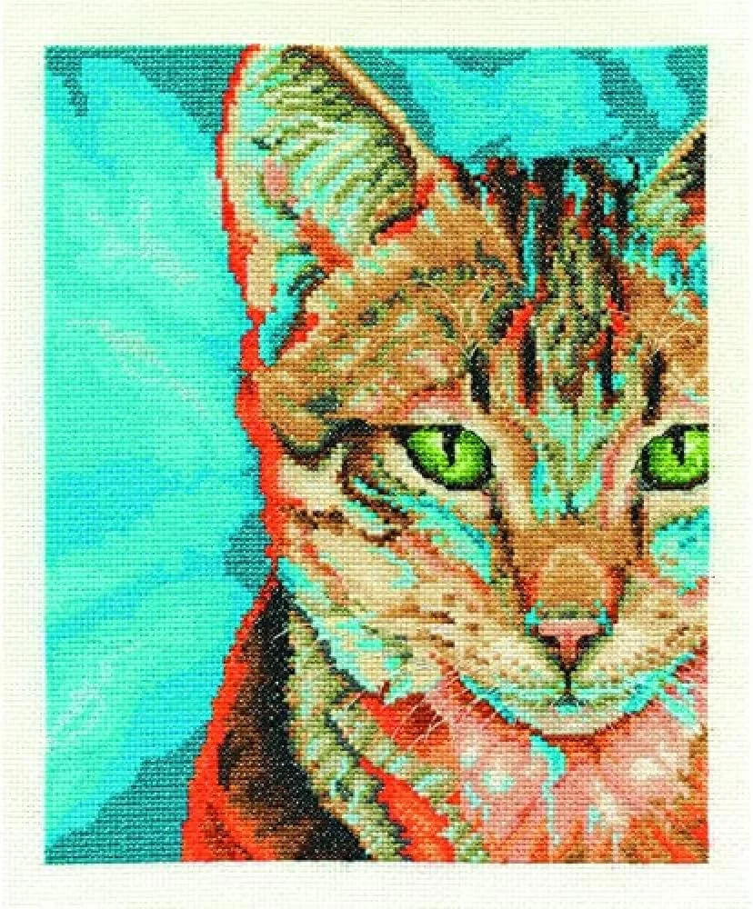 کیت کوبلن دوزی DMC "Tabby" با پارچه 14 کانت، چند رنگ