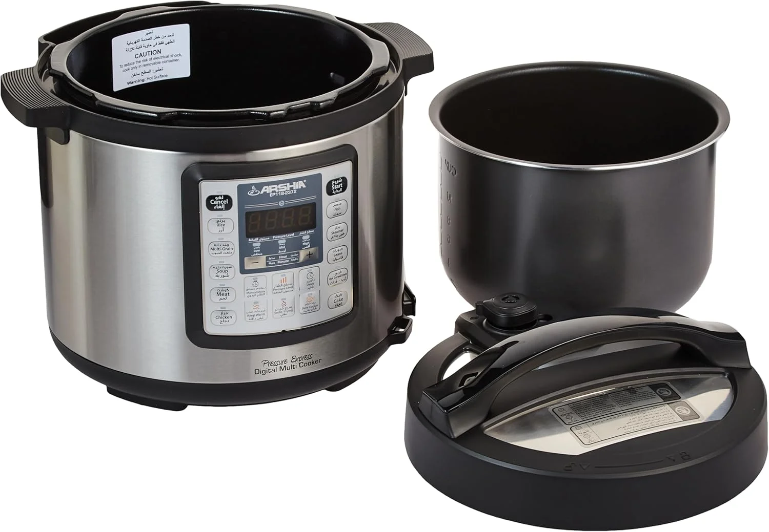 زودپز دیجیتال آرشیا، 6 لیتر، مدل Ep118-2372، مشکی "حداقل 1 سال گارانتی تولید کننده"